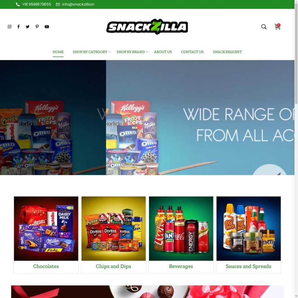 Snackzilla- Ecommerce Website Designing in Delhi India