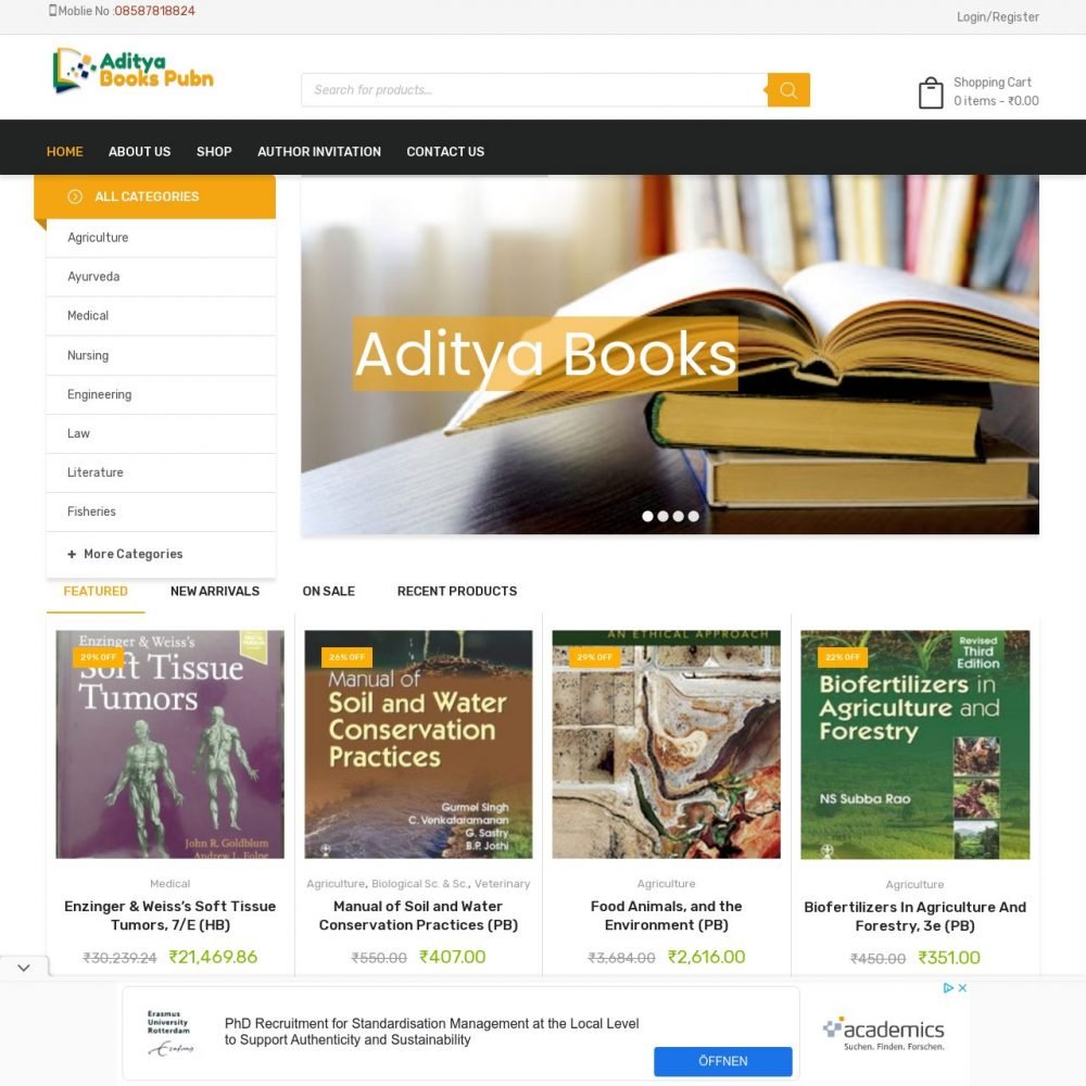 Aditya Books Pubn – Ecommerce Site