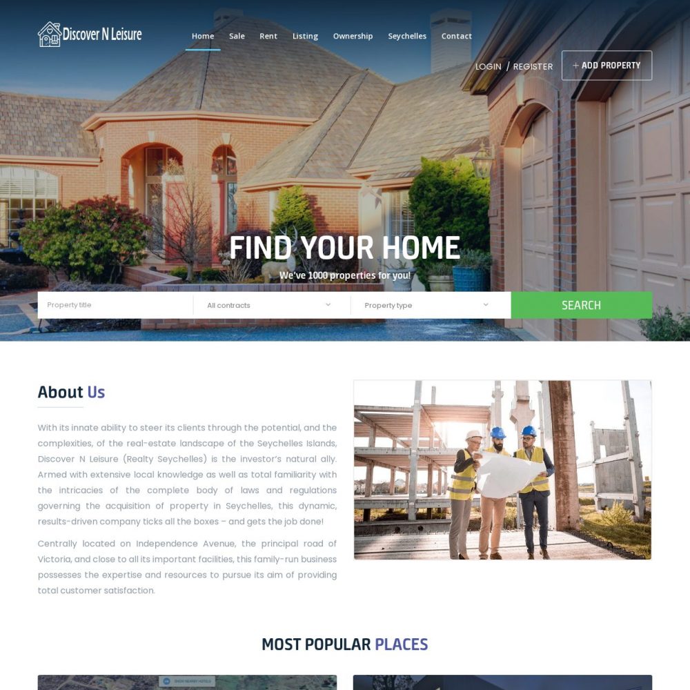 DISCOVER N LEISURE – Construction Website
