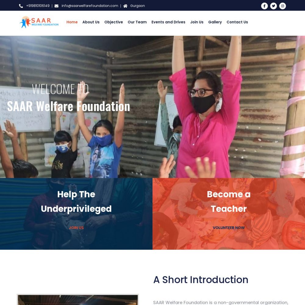 SAAR Welfare – NGO Website