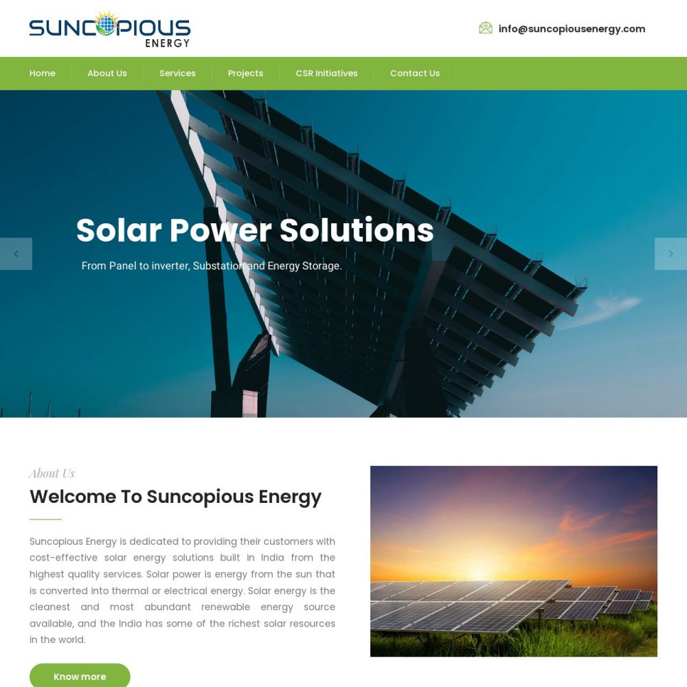 Suncopious Energy – Solar Website